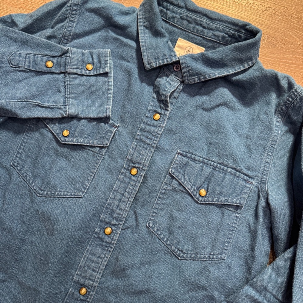 Volcom Dress Womens Small Blue Denim 100% Cotton Cham Jam Skate Boho Western